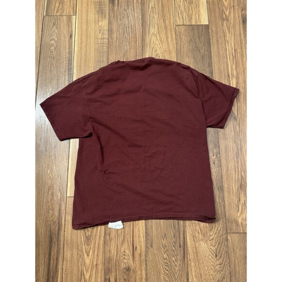 Champion T-Shirt Classic Cotton Blank Short Sleeve Red Maroon XL - Picture 3 of 4